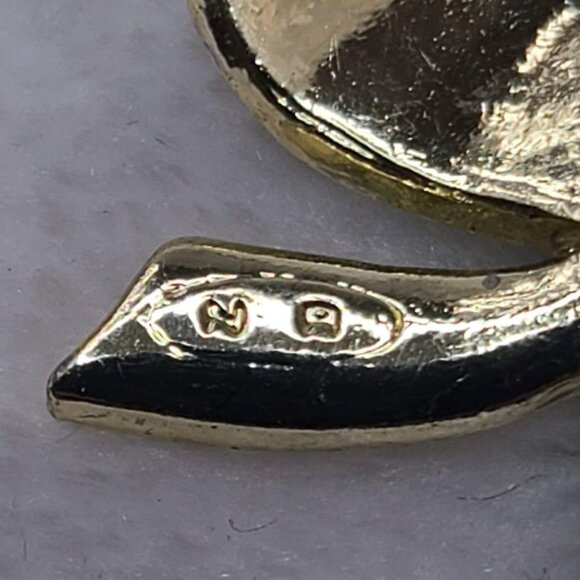 VTG Nina Ricci Green Four Leaf Clover Shamrock Lapel Hat Jacket Pin Rhinestones - Picture 7 of 7